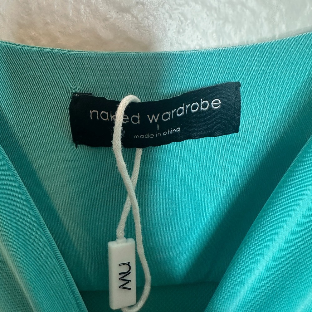 Naked Wardrobe The Smokeshow Maxi Dress Blue NWOT Hourglass Mesh Contrast Small - Picture 6 of 11